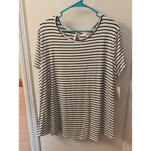 Misia black and white striped top